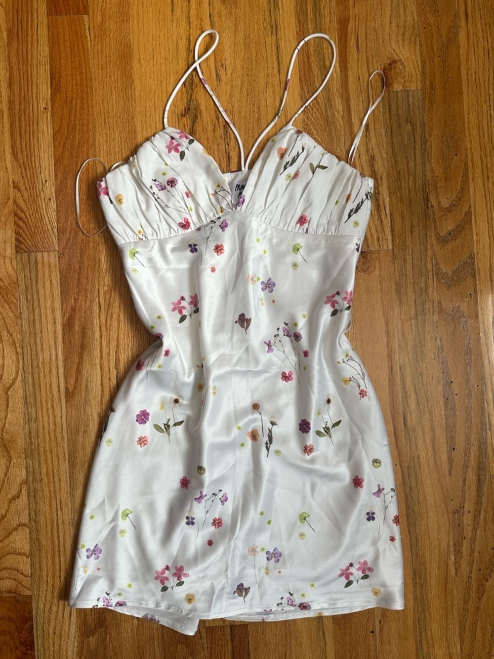 Princess polly white Floral Satin Slip Dress